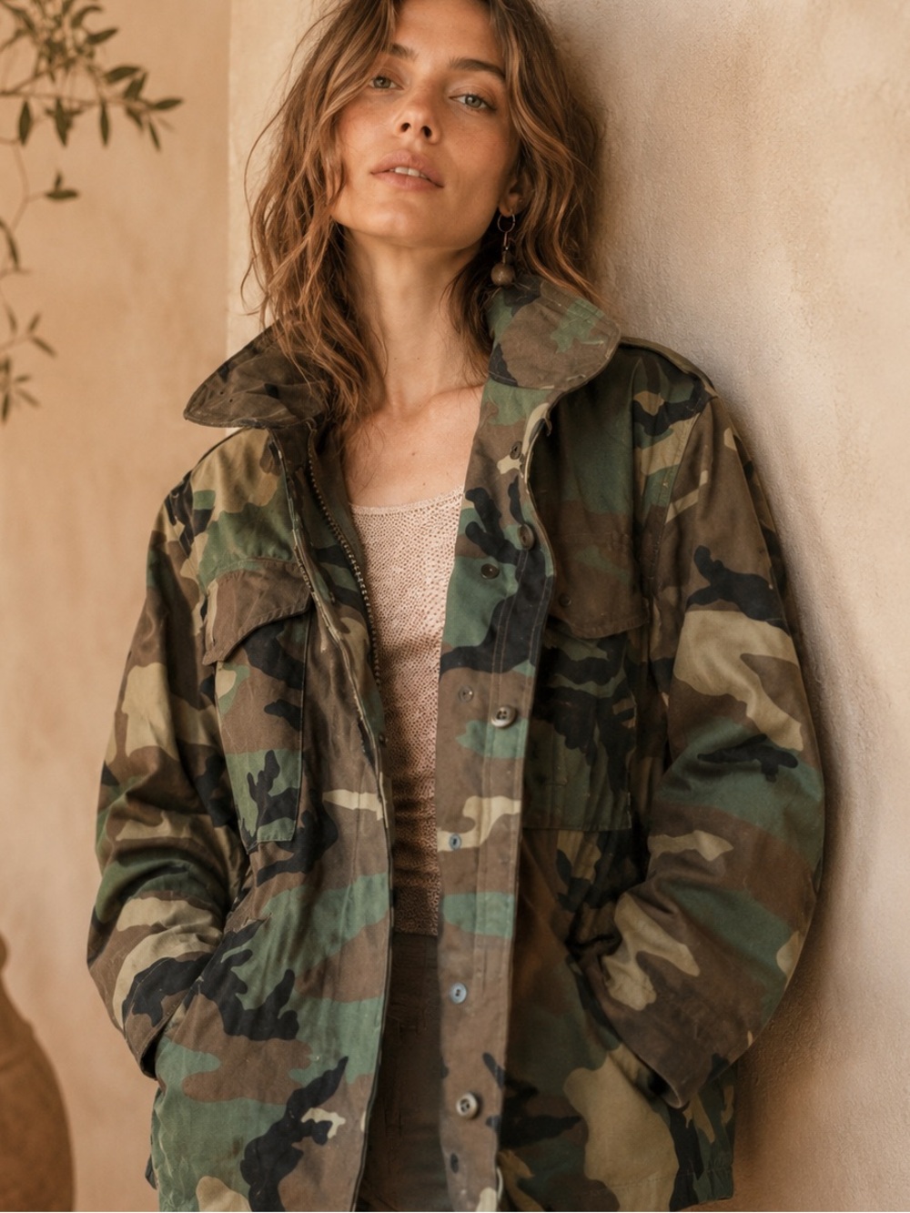 Men’s Vintage Golden Mfg. Co. Green Camo Water Resistant Hooded Jacket Coat